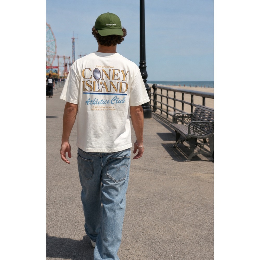 Coney Island Picnic Athletics Club Tennis Graphic Tee White Mens Medium‎ - Picture 2 of 7